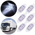 6led Side Marker Light 6pcs White Fish Shape Trailer Lamp Stop Turn Tail Fit For Boats Truck Pickups Flush Mount Waterproof 