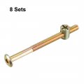 Uxcell M6x80mm Furniture Bolt Nut Set Hex Socket Screw 58mm Thread Length With Barrel Nuts For Beds Headboards Chairs 8 Sets