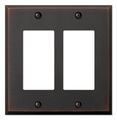 Amertac 68rrdb Amerelle Manhattan 2 Rocker Wallplate Aged Bronze Cast 