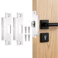 2pcs Door Strike Plate 4 27 32 X 1 7 8 Security Latch Deadbolt Plates Backplate With Screws For Interior Doors Exterior Silver 