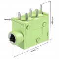 Uxcell 15pcs Pcb Mount 3 5mm 5 Pin Socket Headphone Stereo Jack Audio Video Connector Green Pj325