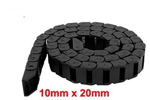 R28 Plastic Wire Carrier Cable Drag Chain 10mm X 20mm 1m Length For Cnc Black U Shape