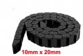R28 Plastic Wire Carrier Cable Drag Chain 10mm X 20mm 1m Length For Cnc Black U Shape