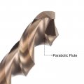 Uxcell M35 High Speed Steel Parabolic Flute Drill Bit 10mm Drilling Diameter 200mm Length Gold Oxide Cobalt Round Shank