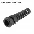 Uxcell Pg16 Cable Gland 10mm-13mm Wire Hole Waterproof Nylon Joint Adjustable Locknut With Strain Relief Black 10pcs
