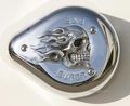 High Polished Flaming Skull Ss Air Cleaner Insert Fits Super E And G Cleaners 