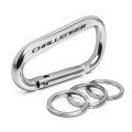 Officially Licensed Dodge Challenger Laser Etched Silver Metal Carabiner Keychain With Split Key Rings 3 In X 1 5