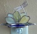 Dragonfly On Lotus Flower Night Light Yellow 