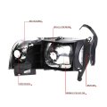Auto Dynasty Led Drl L-bar Smoked Housing Amber Corner Headlight Lamps Tool Kit Compatible With Dodge Ram Truck 94-02