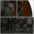 Auto Dynasty Led Drl L-bar Smoked Housing Amber Corner Headlight Lamps Tool Kit Compatible With Dodge Ram Truck 94-02