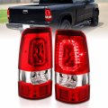 Amerilite For 2003-2006 Chevy Silverado 1500 2500 3500 04-06 Sierra Clear Red Led Replacment Taillights Brake Lamp Set