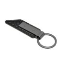 Dodge Demon Gunmetal Black Metal Plate Carbon Fiber Texture Leather Key Chain Official Licensed 