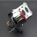 Xkh- Motorcycle Chrome Horizontal Vertical Zigzag Side Mount License Plate Bracket Oval-shaped Led Tail Brake Light Integrated