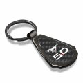 Ipick Image Compatible With Ford Mustang 5 0 Real Black Carbon Fiber Gunmetal Metal Teardrop Key Chain