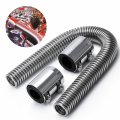 Hypertune Universal 24 Stainless Steel Radiator Flexible Coolant Water Hose Kit W Cap Clamp Silver 