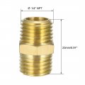 Uxcell Brass Pipe Fitting Hex Nipple 1 4 Npt X Male Pack Of 2