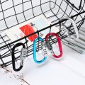 Hometu 3-digit Combination Padlock Carabiner Buckle Clip Luggage Code Lock Keychain For Backpack Travel Outdoor Silver Large