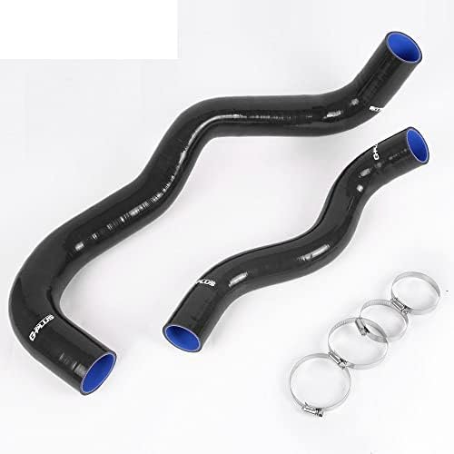 Silicone Coolant Hose Kit Clamps Upper Lower For Ford 6 0 0l Powerstroke Diesel 2pcs 2003-2004 Black