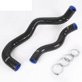 Silicone Coolant Hose Kit Clamps Upper Lower For Ford 6 0 0l Powerstroke Diesel 2pcs 2003-2004 Black