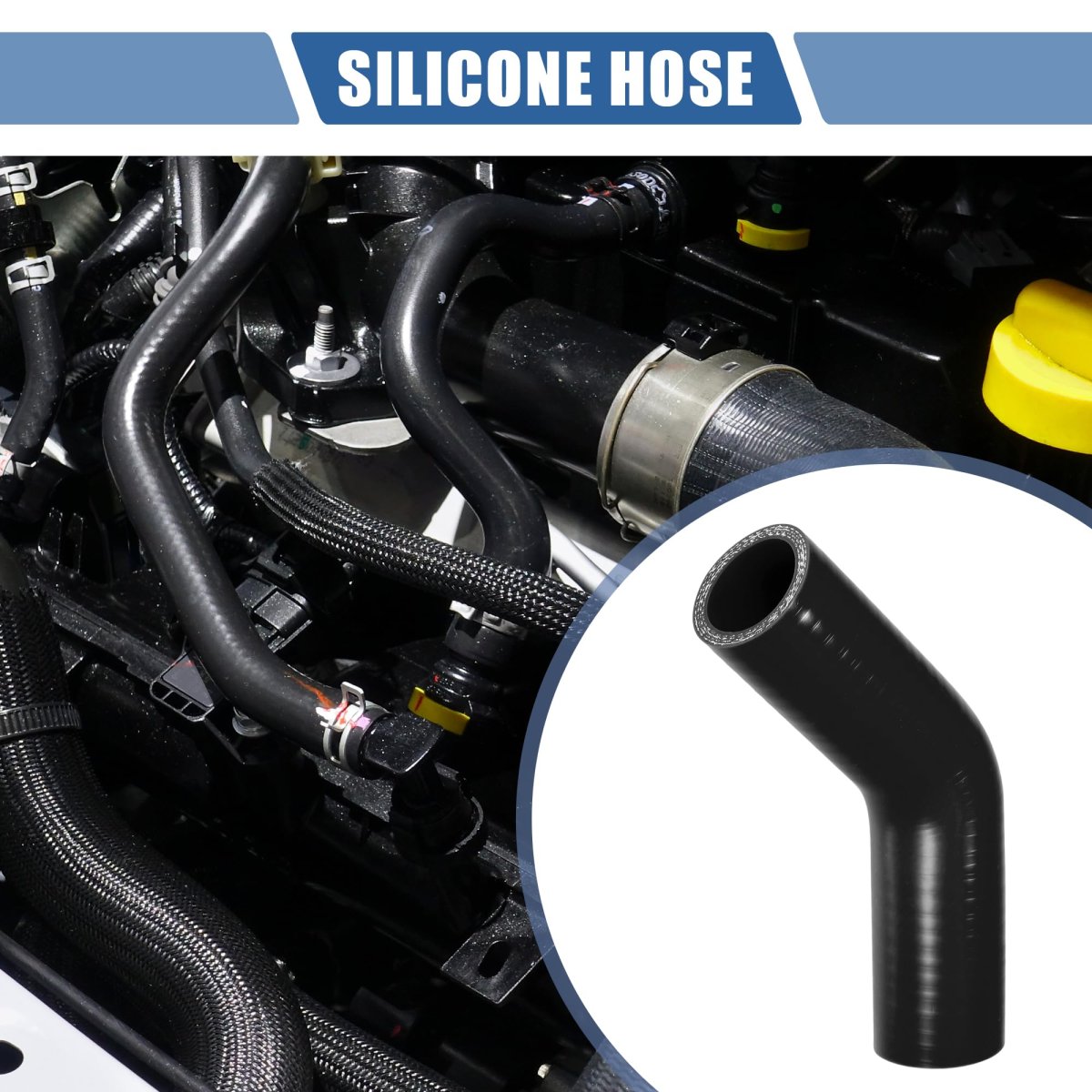 1 Pcs 32mm 26 Id 90mm 3 54 Length 45 Degrees Black Car Silicone Hose Coolant Universal