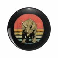 1080 Graphics Retro Vintage Triceratops Dinosaur Paleontologist Dino Lover Key Chain Double Sided Stainless Steel Keychain 