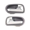 Interior Door Handle Pair For Mazda Protege 1995 2003 Front Or Rear Driver And Passenger Side Gray Bezel With Chrome Lever 
