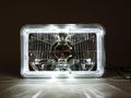 Headlamp Conversion 4x6 With Halo Ring H4 Bulbs Included H4656 H4651 Pair