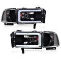 Led Light Strip Headlight Assembly For Dodge Ram 1500 1994-2001 Fit 2500 3500 1994-2002 Not Sport Van Model Headlamps Clear 
