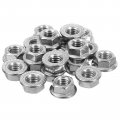 Uxcell 3 8-16 Serrated Flange Hex Lock Nuts 25pcs 304 Stainless Steel Non-slip Hexagon Nut Full Thread Bright Finish Silver