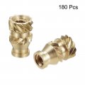 Uxcell Knurled Insert Nuts 120pcs M4 X 8mm L 6mm Od 3d Printing Brass Female Threadeds Heat Set Insert Embedment Nut