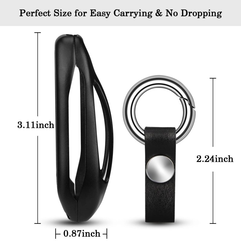 Qbuc For Tesla Key Fob Cover With Keychain Model X Keyless Protection Case Smart Remote Accessories Black