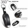 Qbuc For Tesla Key Fob Cover With Keychain Model X Keyless Protection Case Smart Remote Accessories Black