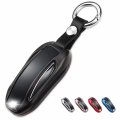 Qbuc For Tesla Key Fob Cover With Keychain Model X Keyless Protection Case Smart Remote Accessories Black 