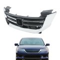 Front Bumper Grille Black And Chrome Straight Trim Replacement For Honda Accord 2013-2015 
