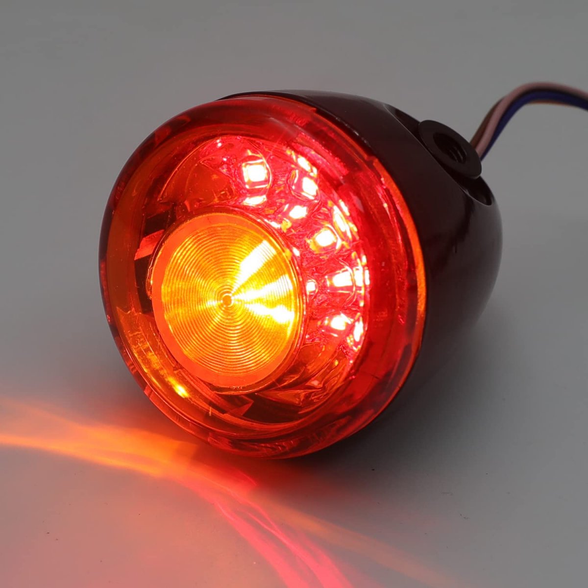 Httmt- Rear Amber Led Running Brake Turn Signal Glossy Black Indicator Light For H-d Xl 883 1200 92-17 P N Mt224-019r-gbk Amber