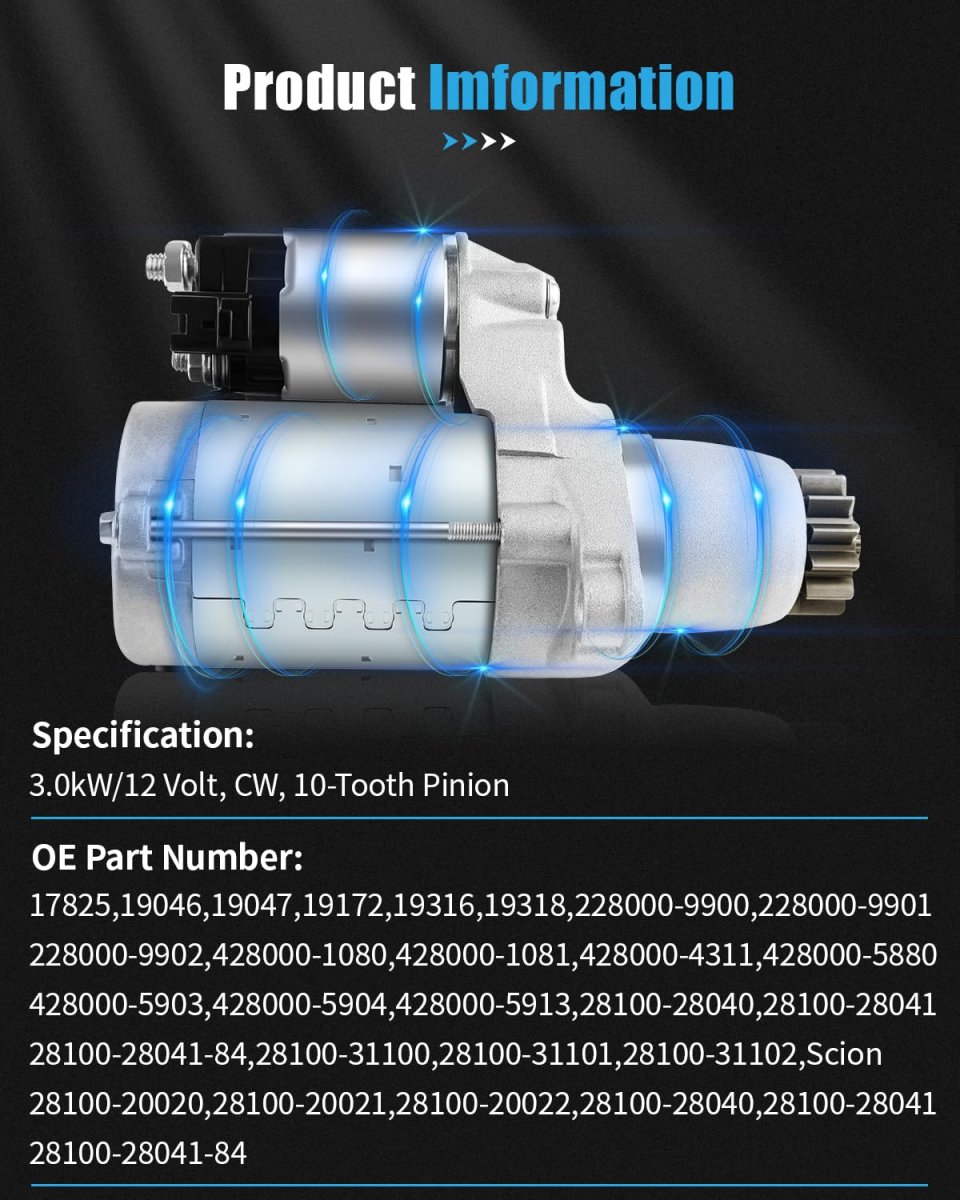 Starter Motor Replacement 17825 19046 For Lexus Es300 Es330 Es350 Nx200t Rx330 Rx350 Toyota Camry Avalon Highlander Rav4 Sienna