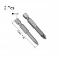 Uxcell 1 4-inch Hex Shank Magnetic 2 Pozi Screwdriver Bit 50mm Length S2 Bits 2pcs
