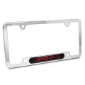 Dodge Srt Hellcat Red Real Carbon Fiber Nameplate Chrome Stainless Steel License Plate Frame 