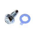Oil Drain Plug Ford Maverick 2022 2023 2024 Steel Silver Gasket Type Hex Head Drive Coarse Thread Replacement For 10017615 