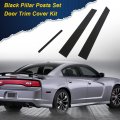 G-plus Car Door Window Pillar Posts Molding Trim Compatible With 11-14 Dodge Charge Chrome Set Mirror Cover Black 6pcs