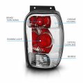 Amerilite Chrome Replacement Brake Tail Lights Set For 1998-2001 Ford Explorer Passenger And Driver Side