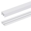 1 Set Sliding Door Track Fit 8 Thick Panel Plastic Upper Lower Window For Glass Cabinet Closet 3ft X 25 64 White 