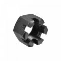 Uxcell M27x2mm Hexagon Slotted Nut Grade 4 8 Carbon Steel Hex Castle Nuts Black 2pcs