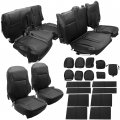 Ecotric Synthetic Leather Car Seat Covers Full Set Cushion Protector Waterproof 7 S Compatible With 2014-2019 Toyota Highlander