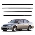 4pcs Window Molding Trim For 2001 2002 2003 2004 2005 Honda Civic 4 Door Black Weatherstrip Seal 72410 S5a 72450 72910 003