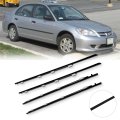 4pcs Window Molding Trim For 2001 2002 2003 2004 2005 Honda Civic 4 Door Black Weatherstrip Seal 72410 S5a 72450 72910 003