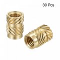 Uxcell Knurled Insert Nut M5 X 10mm L 7mm Od Female Thread Brass Embedding 30 Pcs