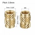 Uxcell Knurled Insert Nut M5 X 10mm L 7mm Od Female Thread Brass Embedding 30 Pcs