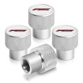 Chevrolet Camaro Rs Logo White On Shining Silver Easy-grip Aluminum Tire Valve Stem Caps Official Licensed 