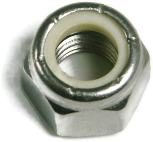 100 pk. 1/4-20 18-8 Silver Plated Finish Stainless Steel Top Lock Nut 
